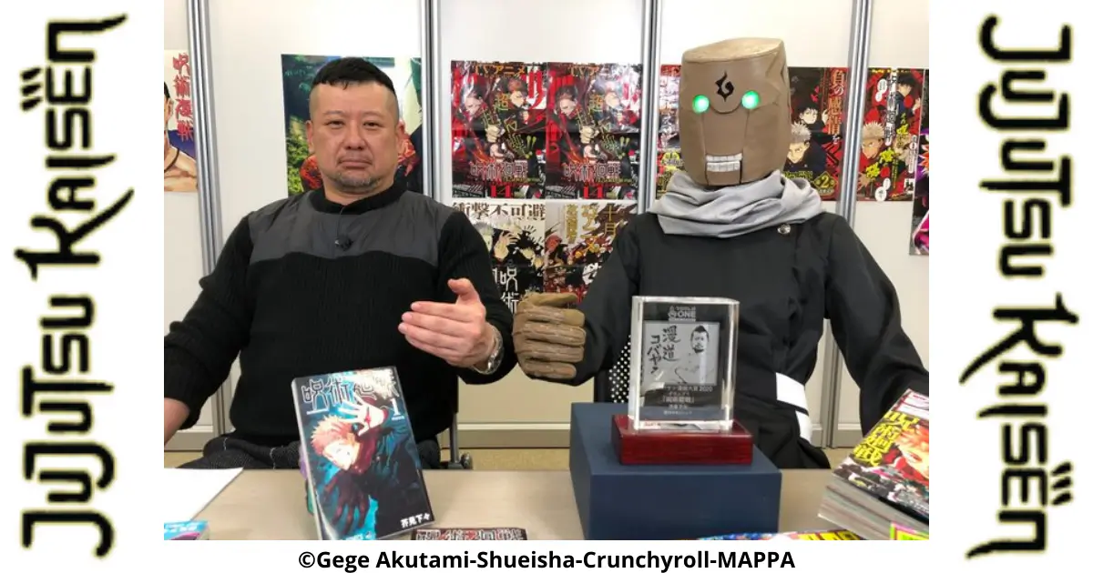 Gege Akutami se vestiu de Mechamaru para sua primeira entrevista pública como parte de Jujutsu Kaisen vencendo o Grande Prêmio Mando Kobayashi Manga 2020. A entrevista foi ao ar na Fuji Tv One em 25 de janeiro de 2021