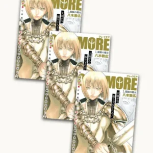 Uma composição destacando as belíssimas capas da nova edição com o olhar determinado da guerreira Clare, ilustrando o lançamento imperdível da Assinatura Panini Claymore Remix para os fãs de fantasia sombria em nossa loja.