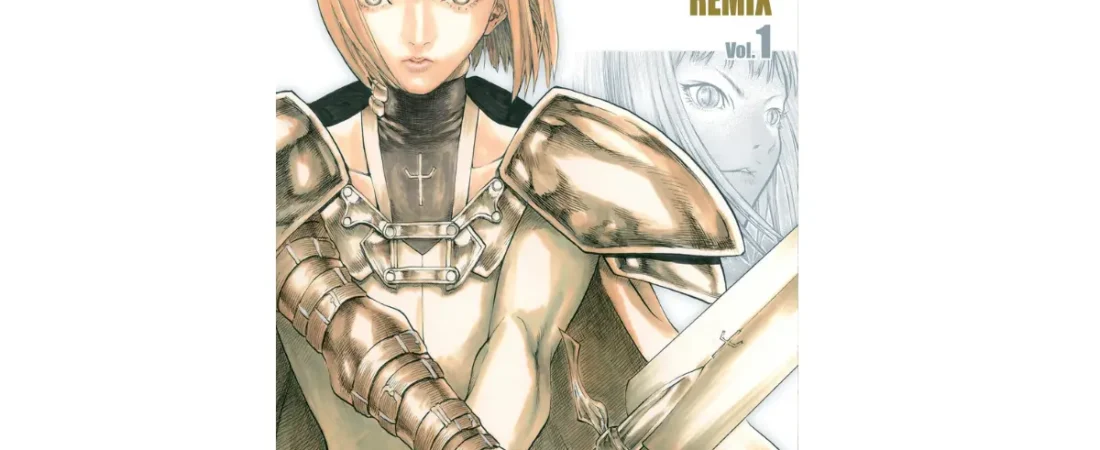 A capa imponente da primeira edição do Mangá Claymore Remix, destacando a aura sombria, fria e guerreira de Clare, transmitindo o peso de sua jornada por vingança contra os Yoma.